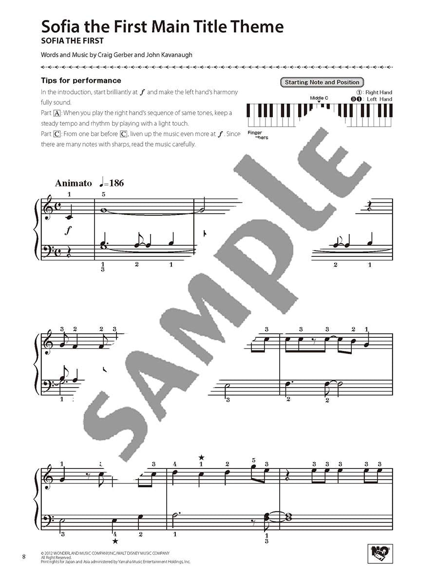 Disney Songs Piano Solo in C Major(Easy) /English Version