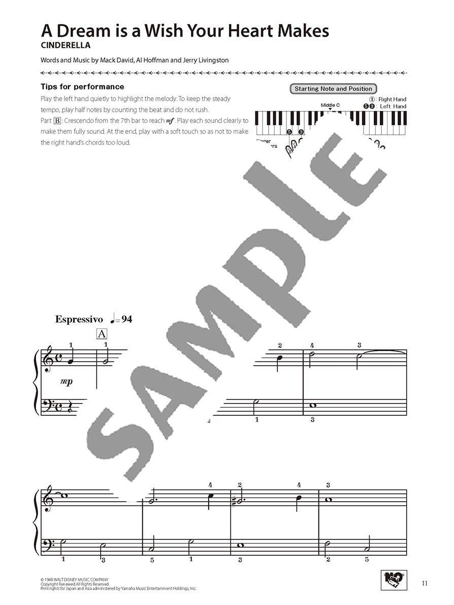 Disney Songs Piano Solo in C Major(Easy) /English Version