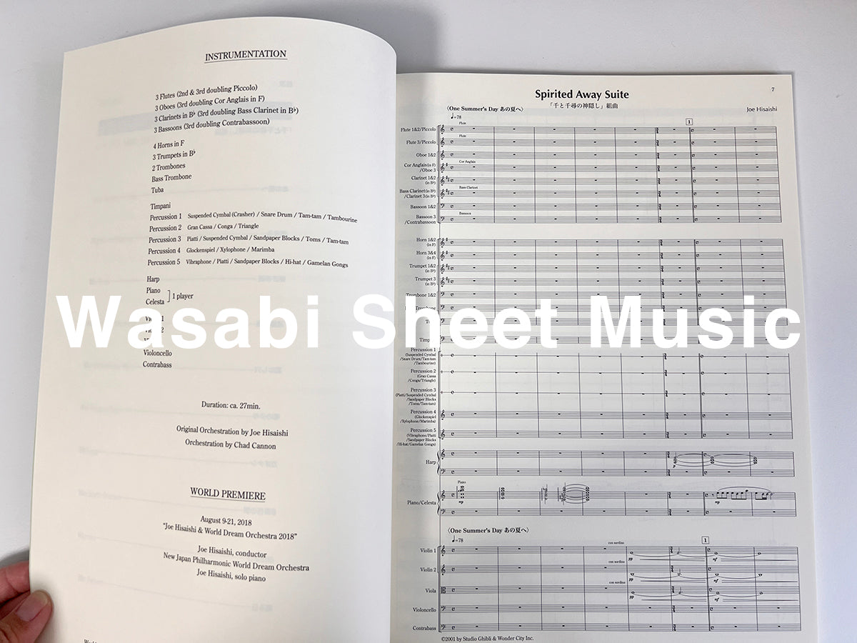 Joe Hisaishi: Symphonische Suite "Chihiros Reise ins Zauberland (Studio Ghibli)" Orchester (Partitur) Notenbuch / Originalausgabe