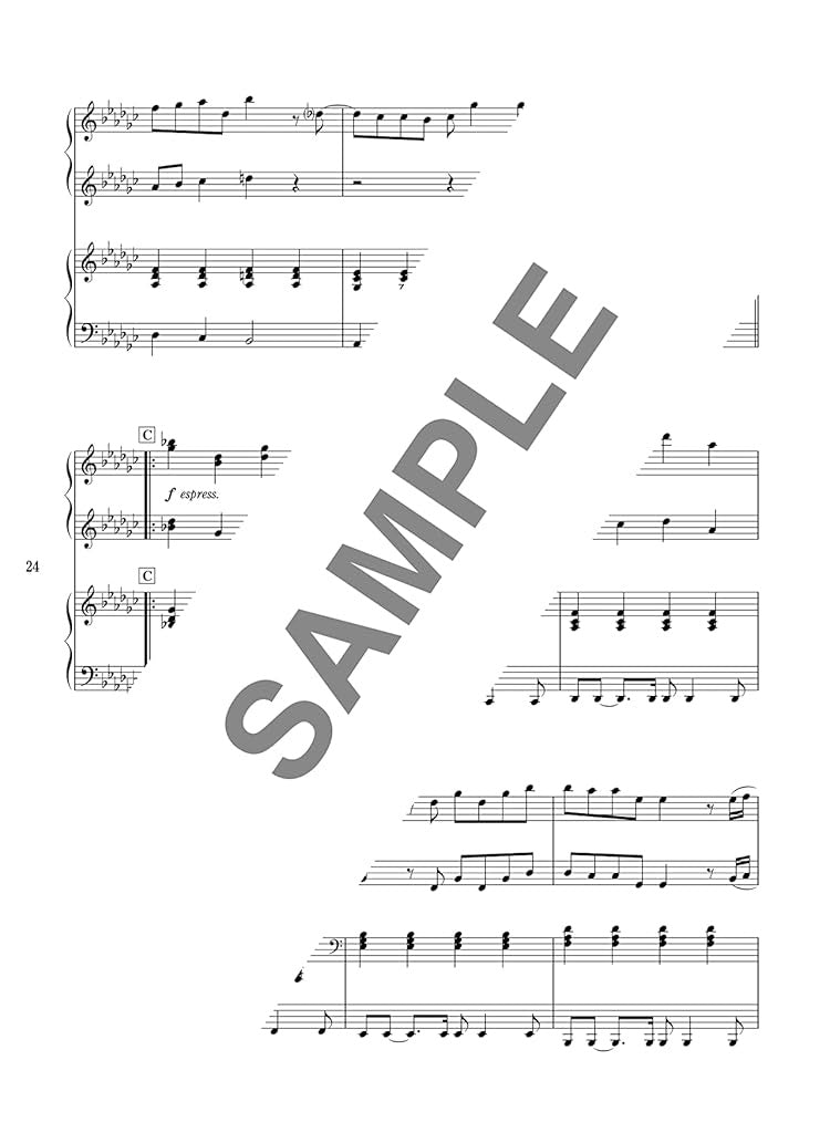 J-POP Collection Piano Duet(Intermediate) Sheet Music Book