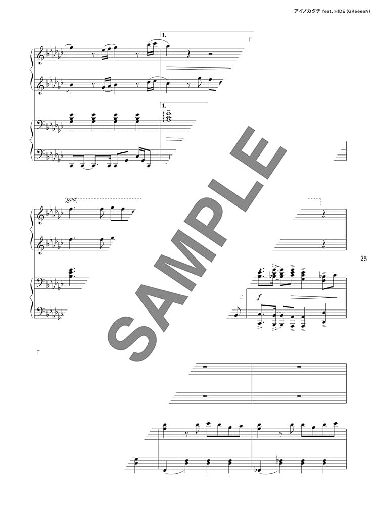 J-POP Collection Piano Duet - Sheet Music Book