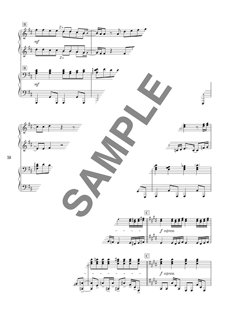 J-POP Collection Piano Duet(Intermediate) Sheet Music Book