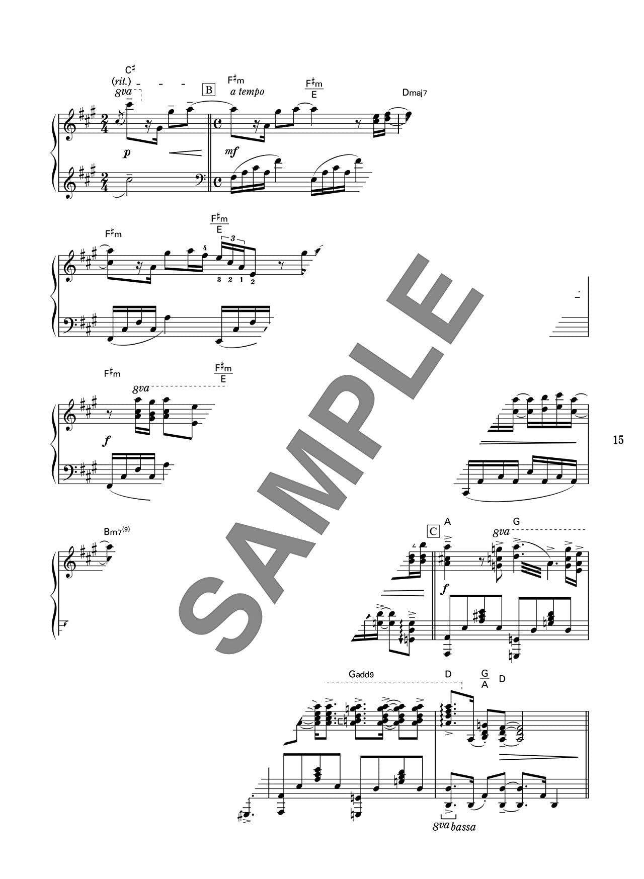 Healing Piano Arrangement repertoire Piano Solo - Sheet Music Book