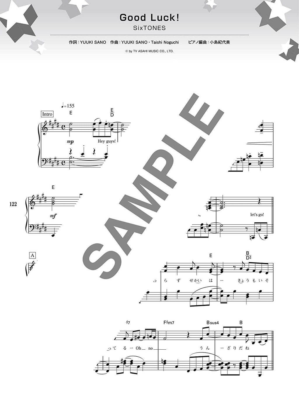 Boys Idol Bestes J-POP-Notenbuch für Klavier Solo (Mittelstufe).