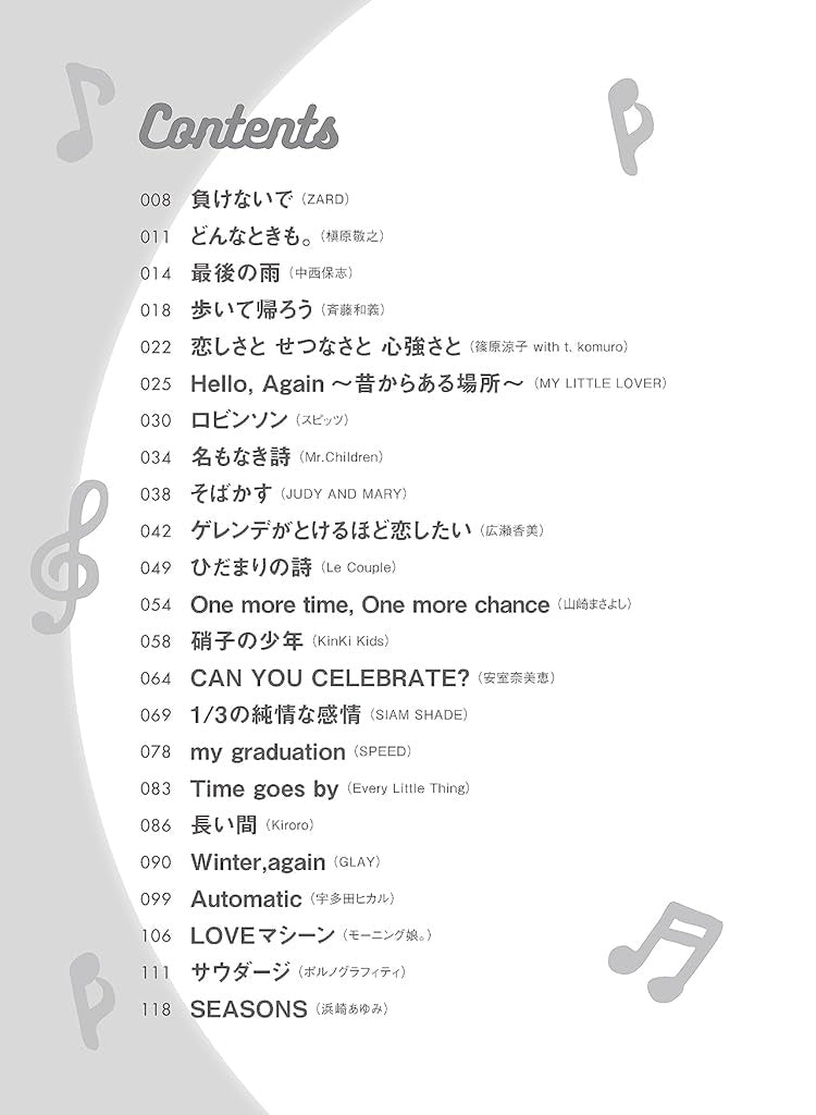 J-POP Hits 90s & 2000s for Piano Solo - Sheet Music Book