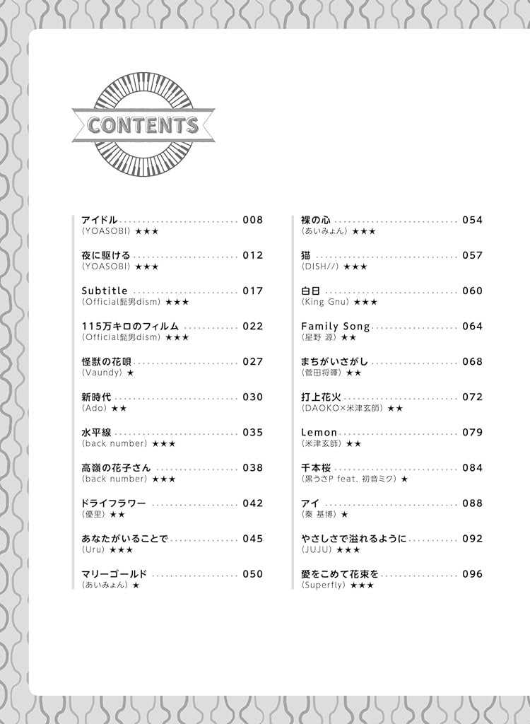 J-POP Songs Collection for Piano Solo - Sheet Music Book