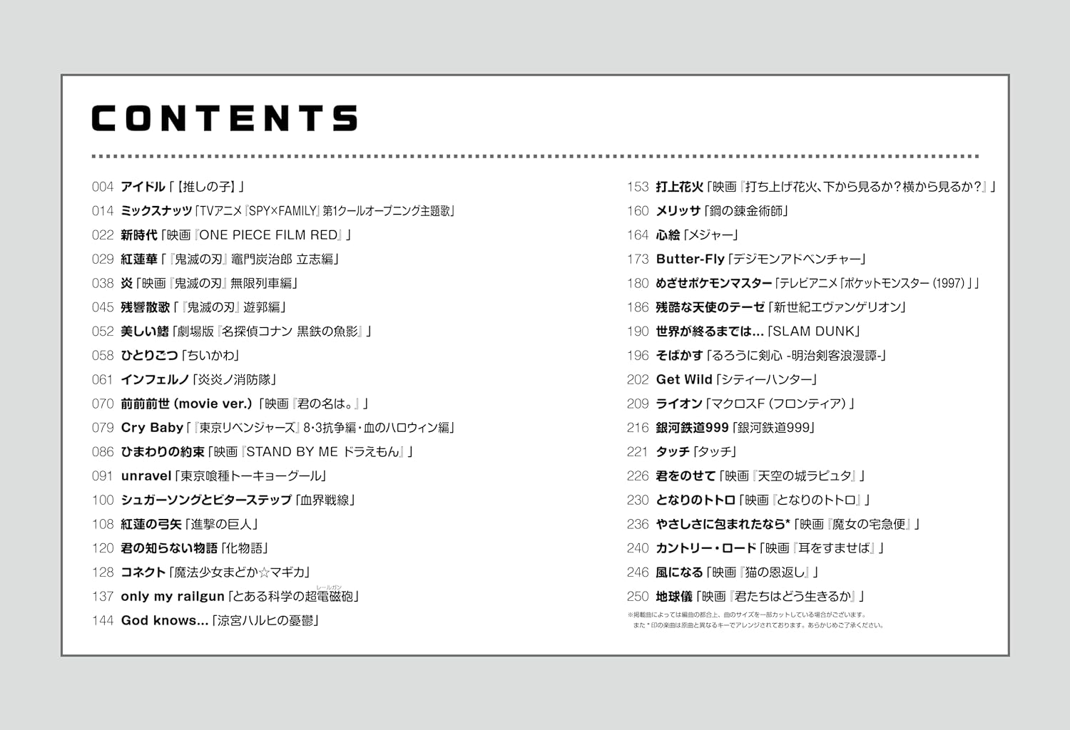 Auswahl beliebter Anime-Songs, Notenbuch für Klavier und Gesang (mittelschwer)