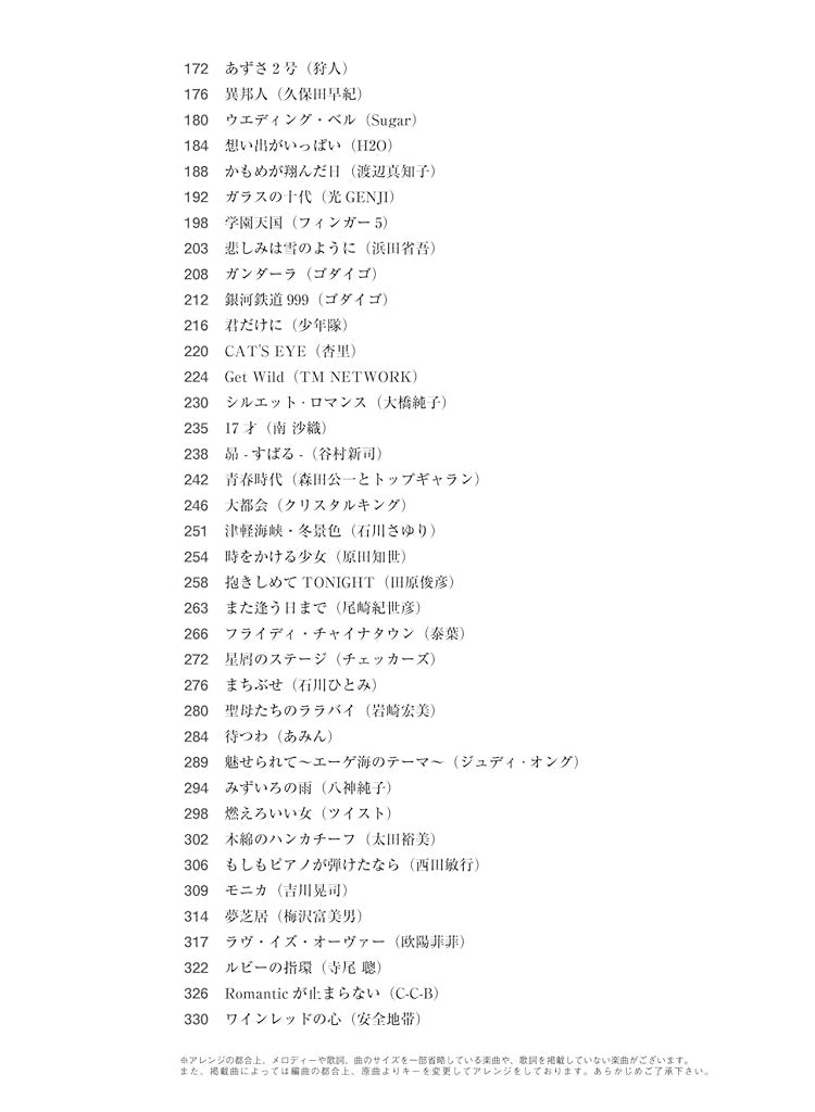 J-POP Kayokyoku für Klaviersolo, Notenbuch