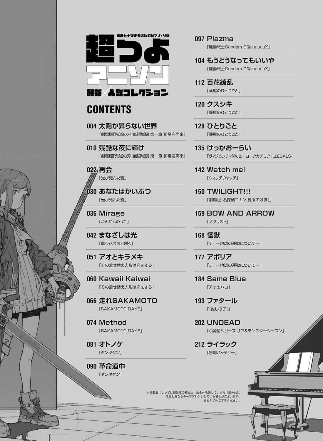 Top Anime Songs Collection with Note Names - Piano Solo (Easy) - Sheet Music Book