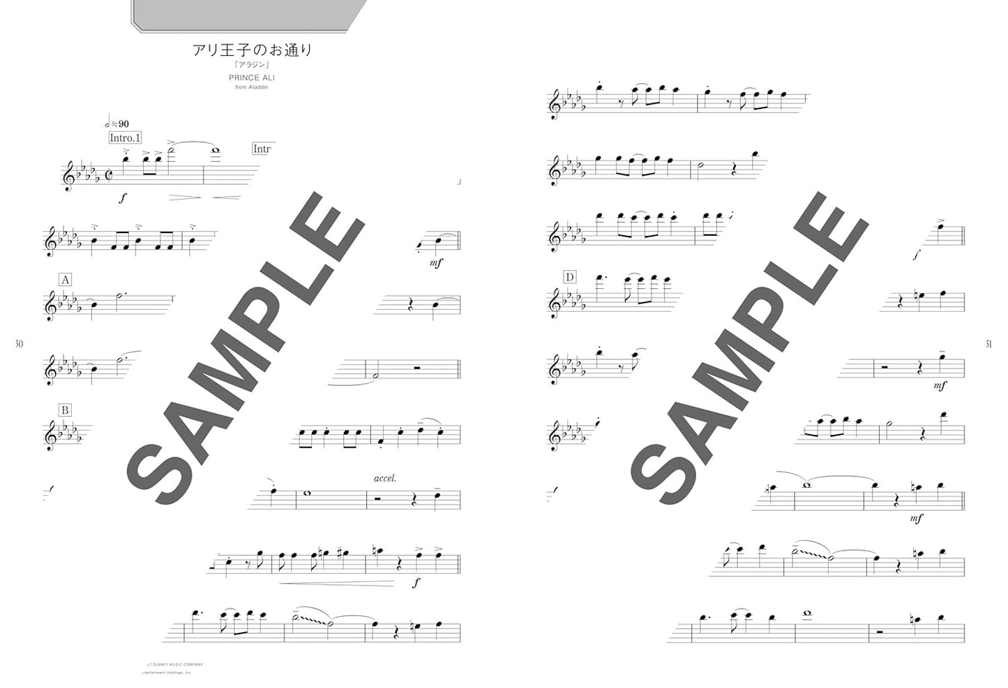 Disney Popular Songs 50 - Flute Solo (Upper-Intermediate) - Sheet Music Book