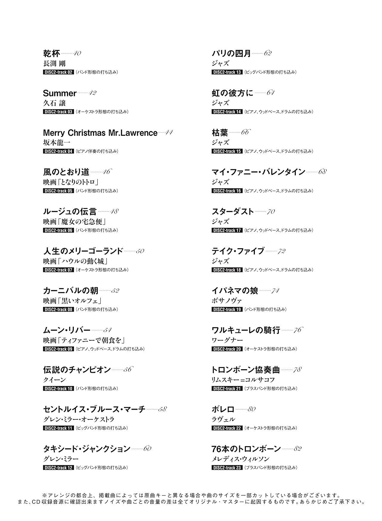 The collection of cool songs for Trombone Solo with CD - Sheet Music Book