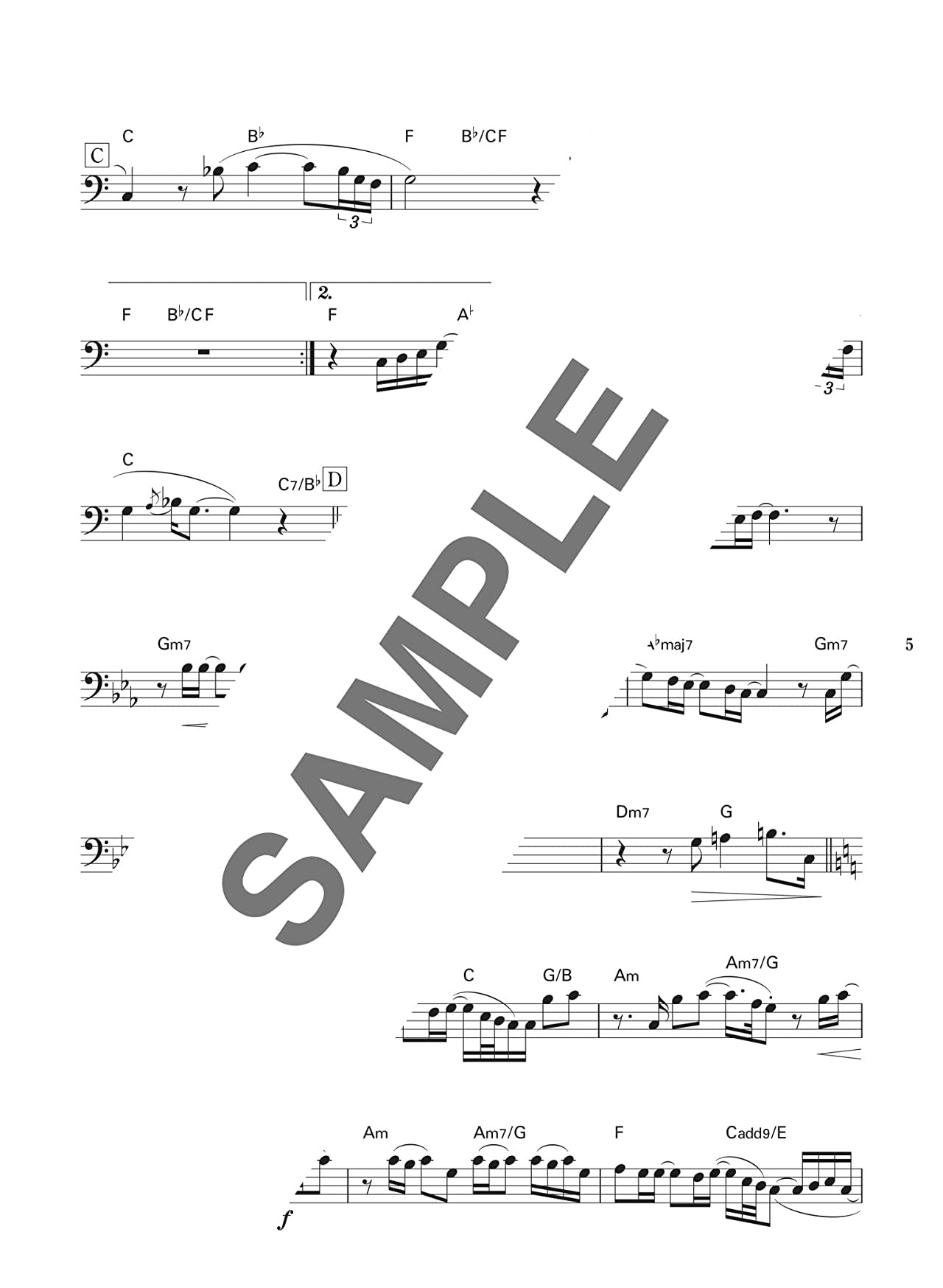 The collection of Standard Songs for Trombone Solo with CD - Sheet Music Book