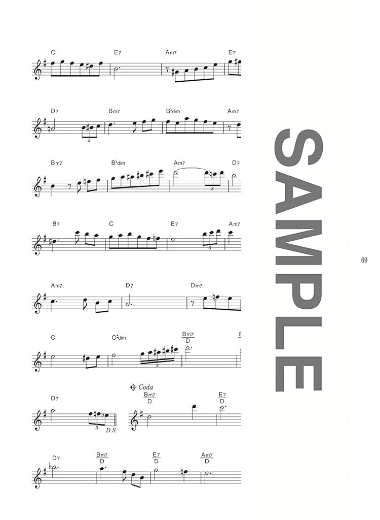 The collection of most standard songs for Alto Saxophone Solo with CD - Sheet Music Book