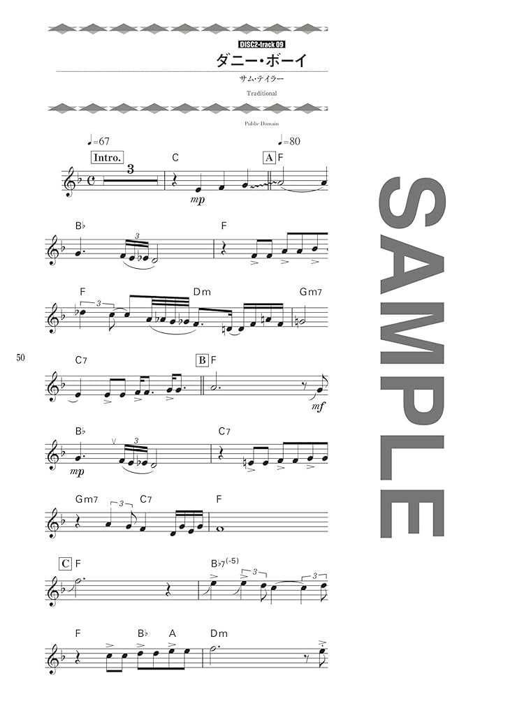 Standard Songs Collection for Tenor Saxophone Solo with CD - Sheet Music Book