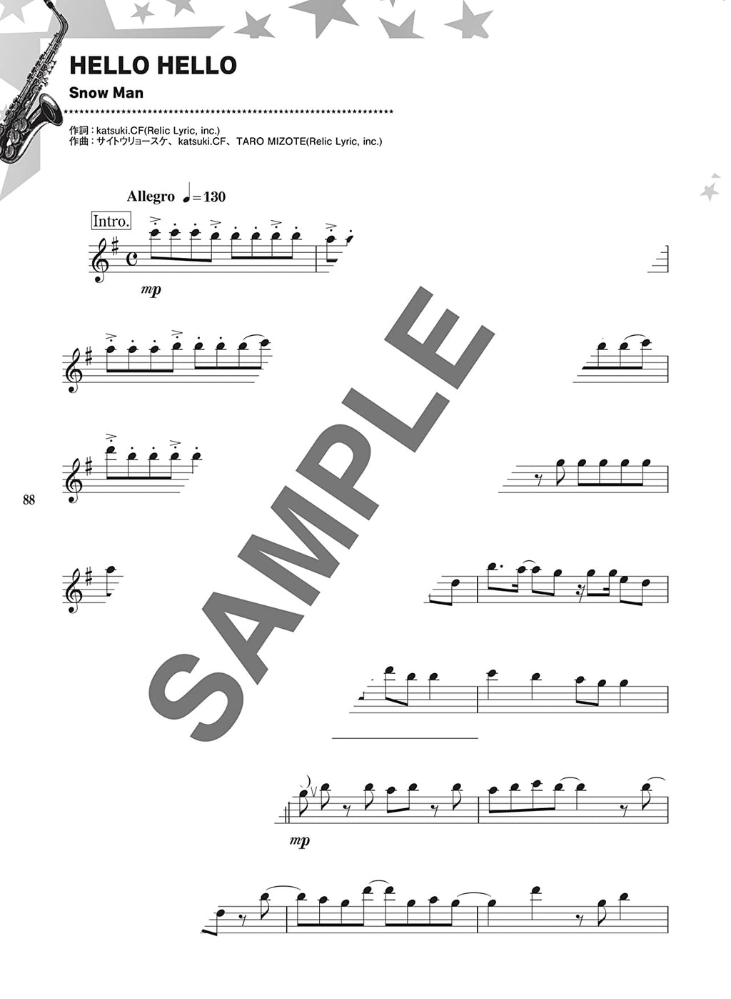 J-POP Boys Idol Hits for Alto Saxophone Solo - Sheet Music Book