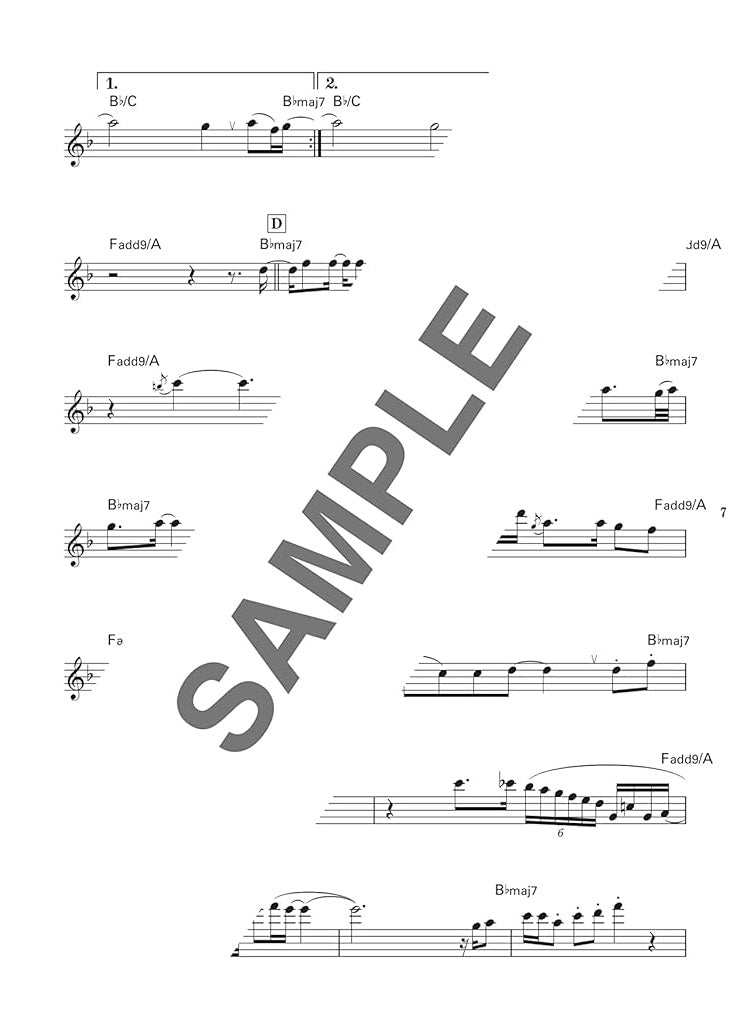 Japanese City Pop for Alto Saxophone Solo with CD - Sheet Music Book