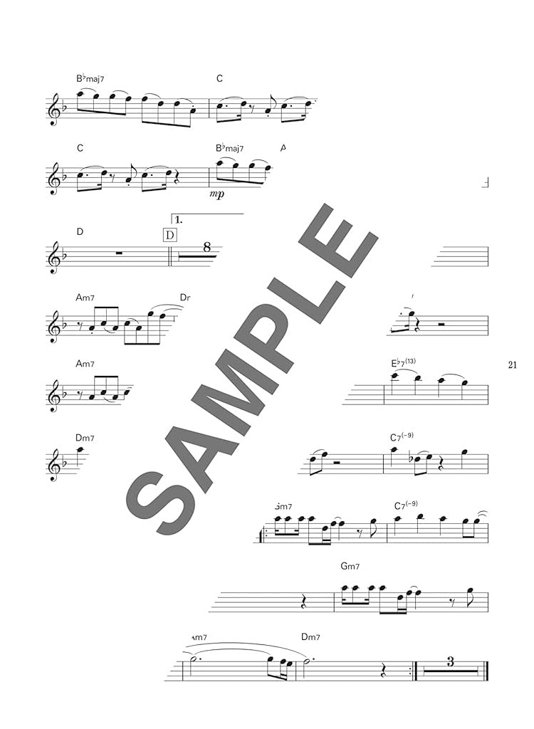 Japanese City Pop for Alto Saxophone Solo with CD - Sheet Music Book