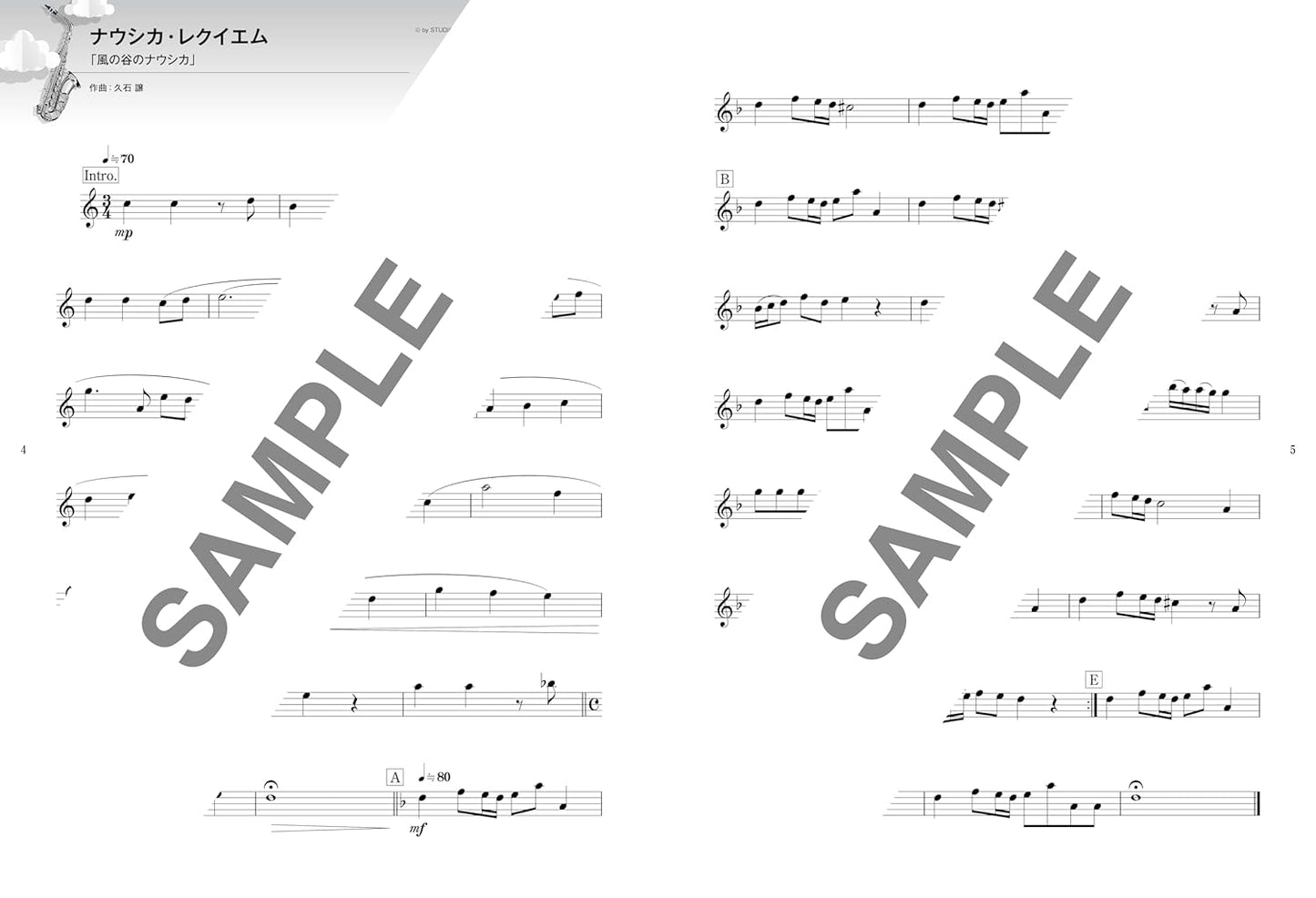 Studio Ghibli-Sammlung für Altsaxophon-Solo (Obere Mittelstufe) Notenbuch