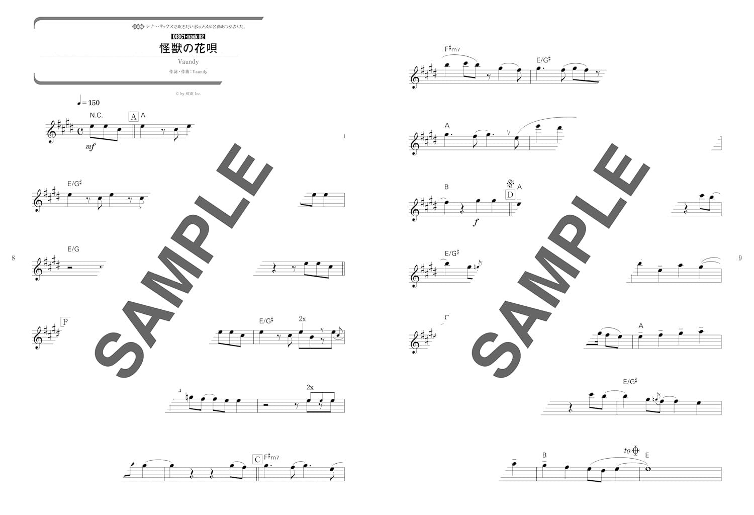 Pop Song Favorites for Tenor Saxophone with 2 CDs - Tenor Saxophone Solo - Sheet Music Book