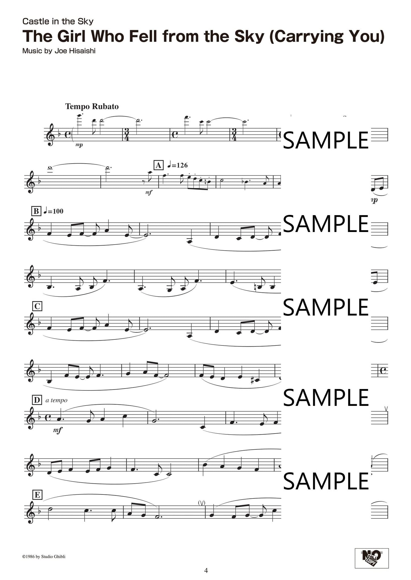 Studio Ghibli Songs für Klarinette und Klavier (Pre-Intermediate) / Englische Version Notenbuch