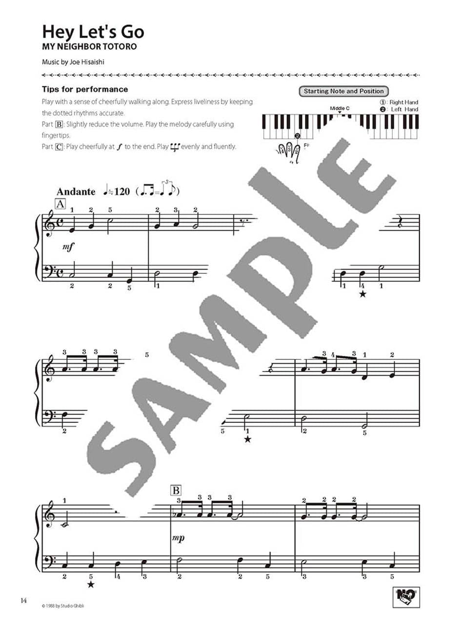 Studio Ghibli Songs in C Major for Piano Solo / English Edition - Sheet Music Book