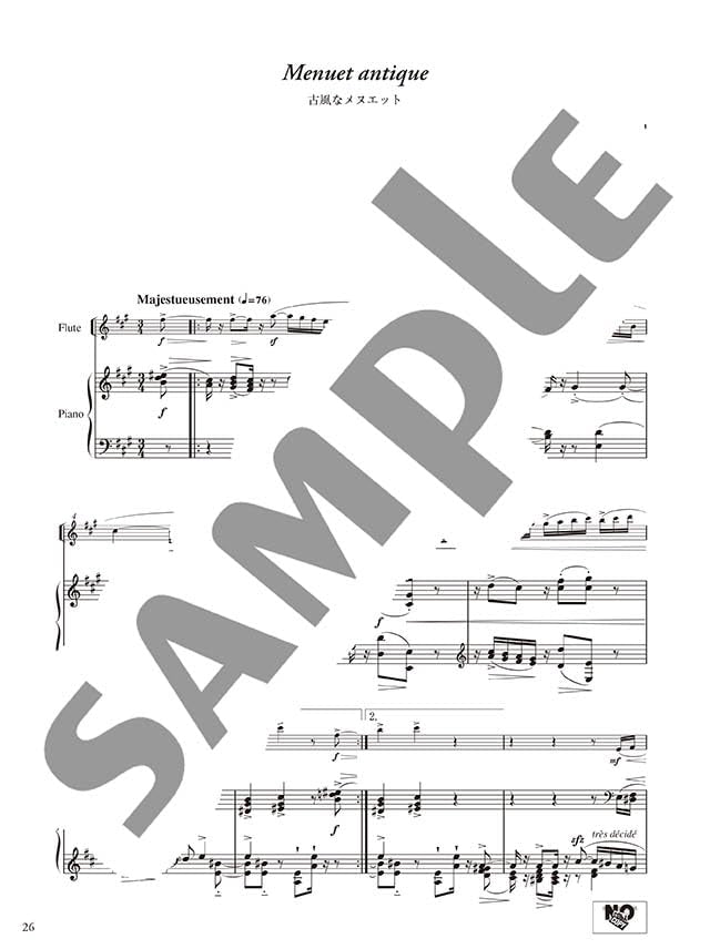 Concert Repertoire for Flute and Piano - Debussy / Ravel - Reference Performance Video Included - Sheet Music Book