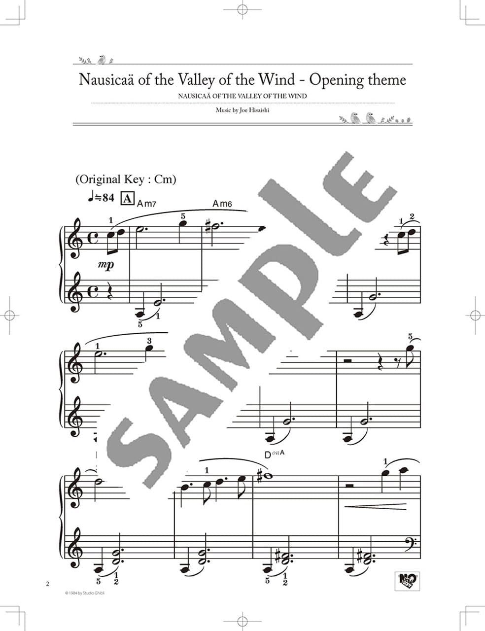 Studio Ghibli Best Hit 10 Piano Solo - Sheet Music Book/English Version