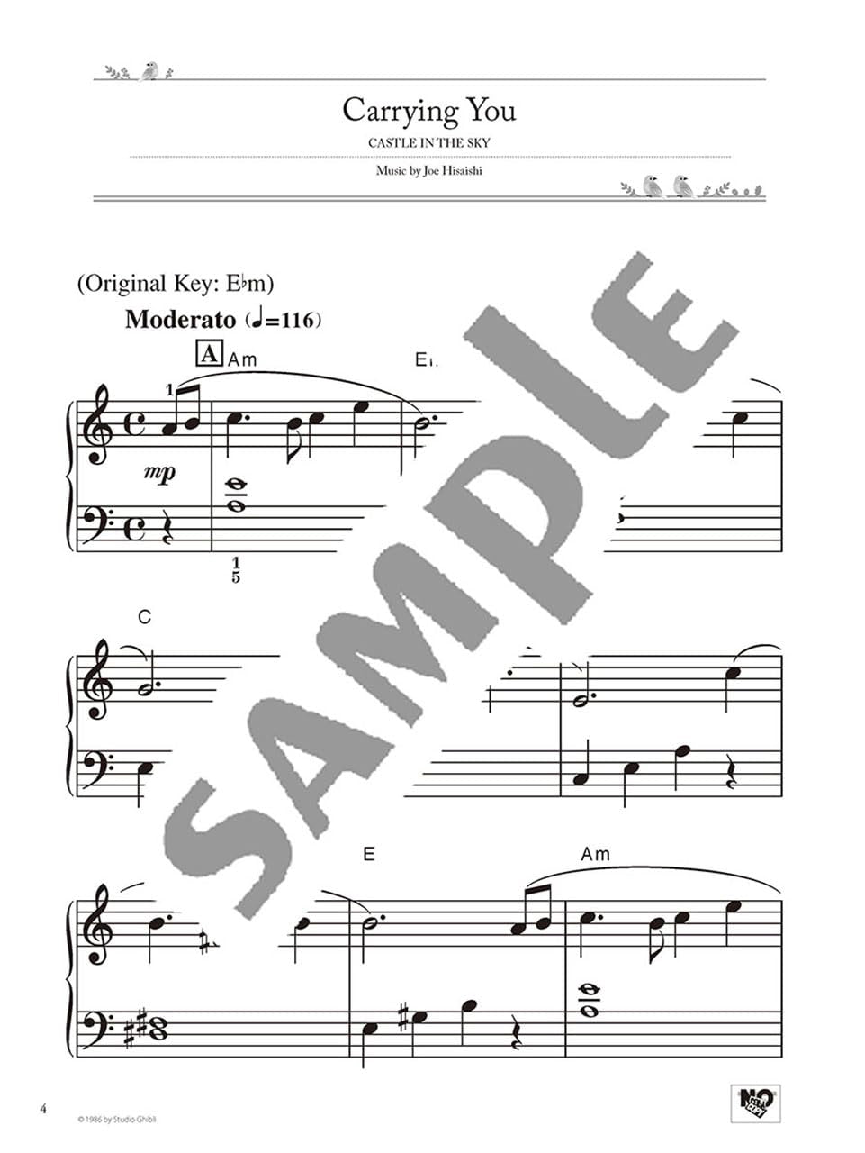 Studio Ghibli Best Hit 10 Piano Solo - Sheet Music Book/English Version