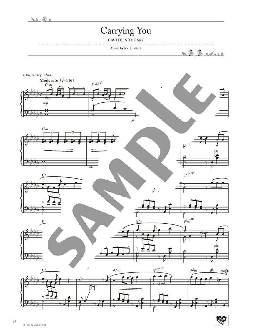 Studio Ghibli Best Hit 10 Piano Solo (Fortgeschritten) / Englische Version