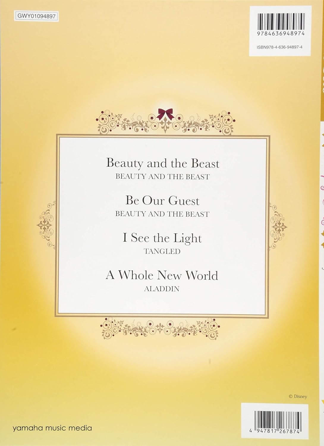 Disney Princess Vol. 2 Piano Solo(Easy) Sheet Music Book/English Version