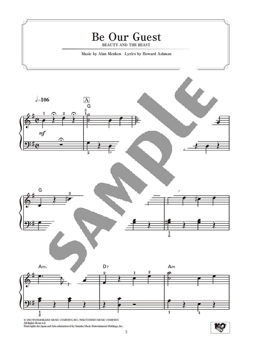 Disney Princess Vol. 2 Piano Solo(Easy) Sheet Music Book/English Version