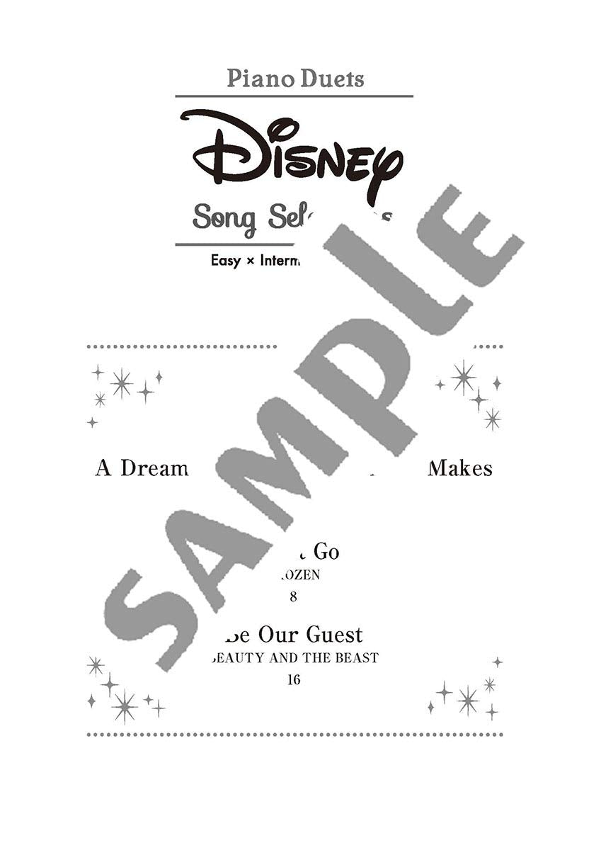 Disney Song Selections for Piano Duet(Easy x Intermediate) /English Version