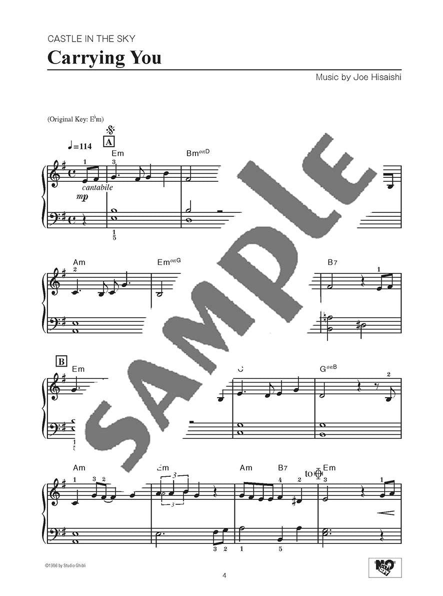 Studio Ghibli Song Piano Solo Selections (Easy) Notenbuch/Englische Version