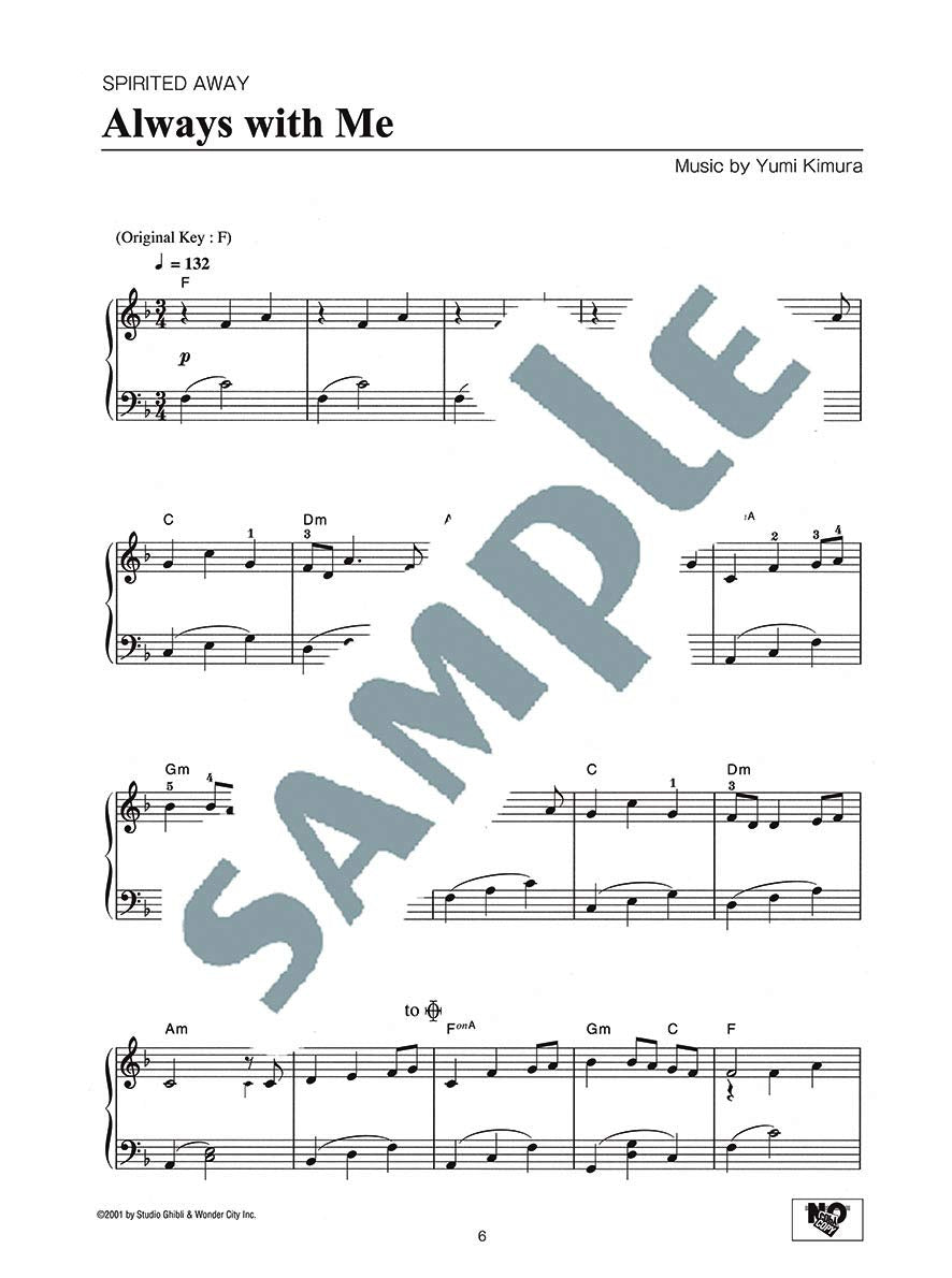 Studio Ghibli Song Piano Solo Selections (Easy) Notenbuch/Englische Version