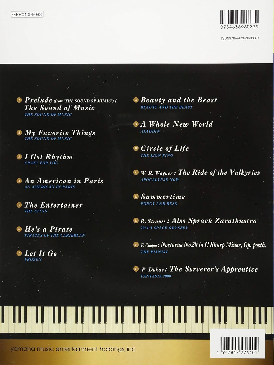 Kino- und Musical-Klaviersolo (Mittelstufe)/englische Version