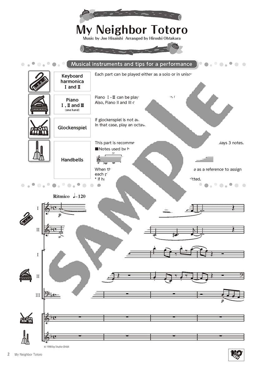 Ensemble for Kids - Studio Ghibli Songs / English Edition - Sheet Music Book