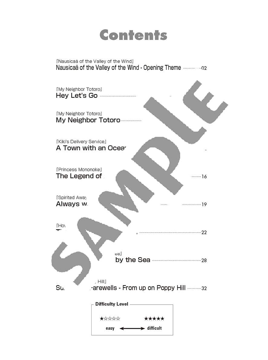 Studio Ghibli Songs für Gitarrensolo Vol. 1 (Mittelstufe) Notenbuch / englische Version