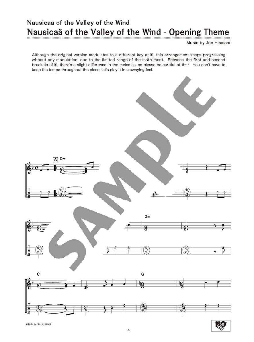 Studio Ghibli-Songs für Ukulele-Solo, Band 1 (einfach) / englische Version