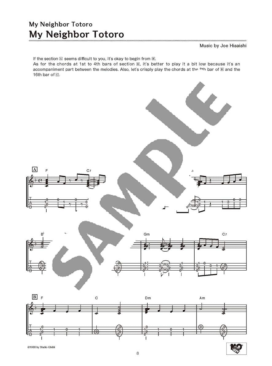 Studio Ghibli-Songs für Ukulele-Solo, Band 1 (einfach) / englische Version