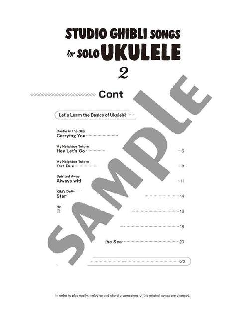 Studio Ghibli-Songs für Ukulele-Solo, Band 2 (einfach) / englische Version