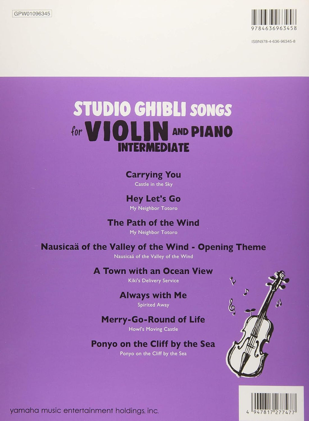 Studio Ghibli Songs for Violin and Piano - Sheet Music Book /English Version