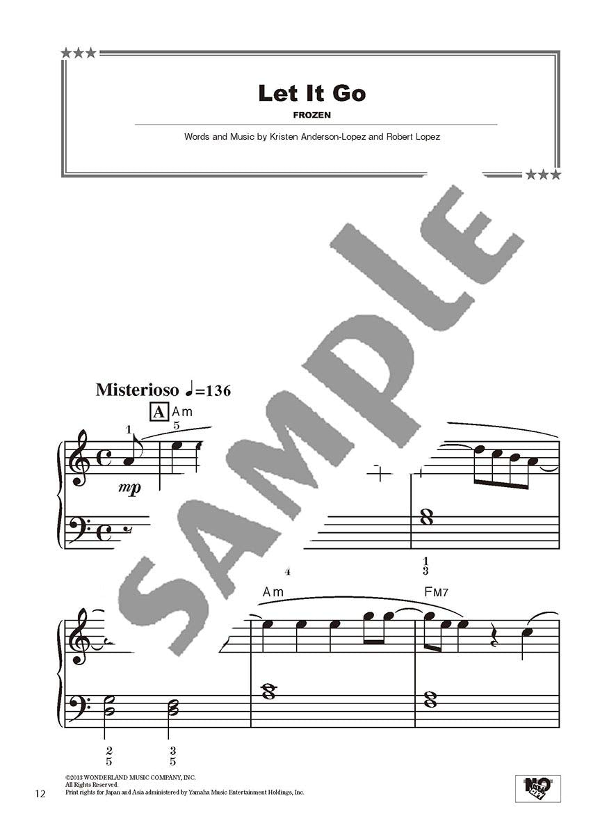 Disney Best Hit 10 Piano Solo(Beginner) Sheet Music Book/English Version