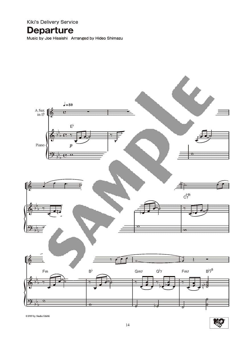 Studio Ghibli Songs für Altsaxophon und Klavier Vol. 2 (Mittelstufe) Notenbuch / englische Version