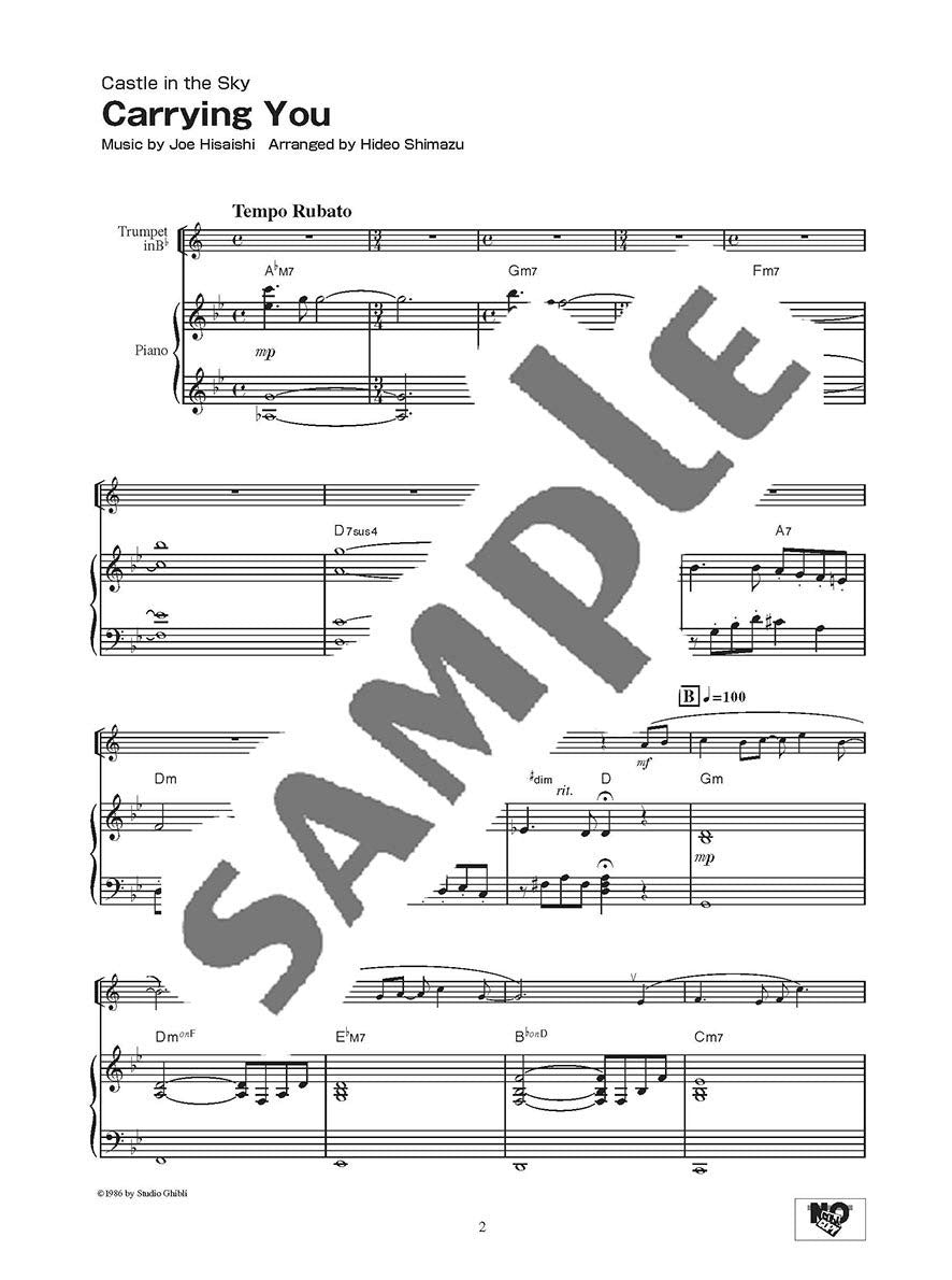 Studio Ghibli Songs für Trompete und Klavier (Mittelstufe) Notenbuch / englische Version