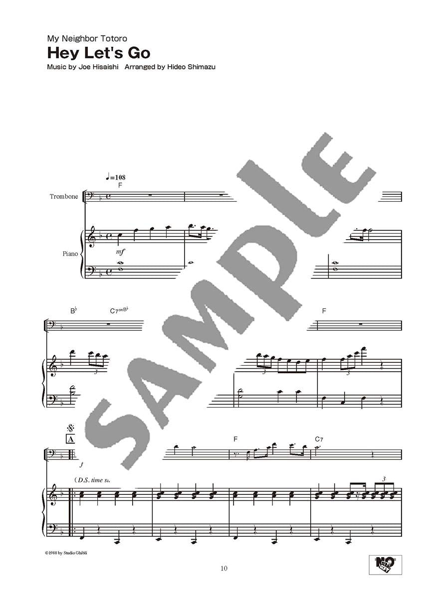 Studio Ghibli Songs für Posaune und Klavier (Mittelstufe) Notenbuch / englische Version