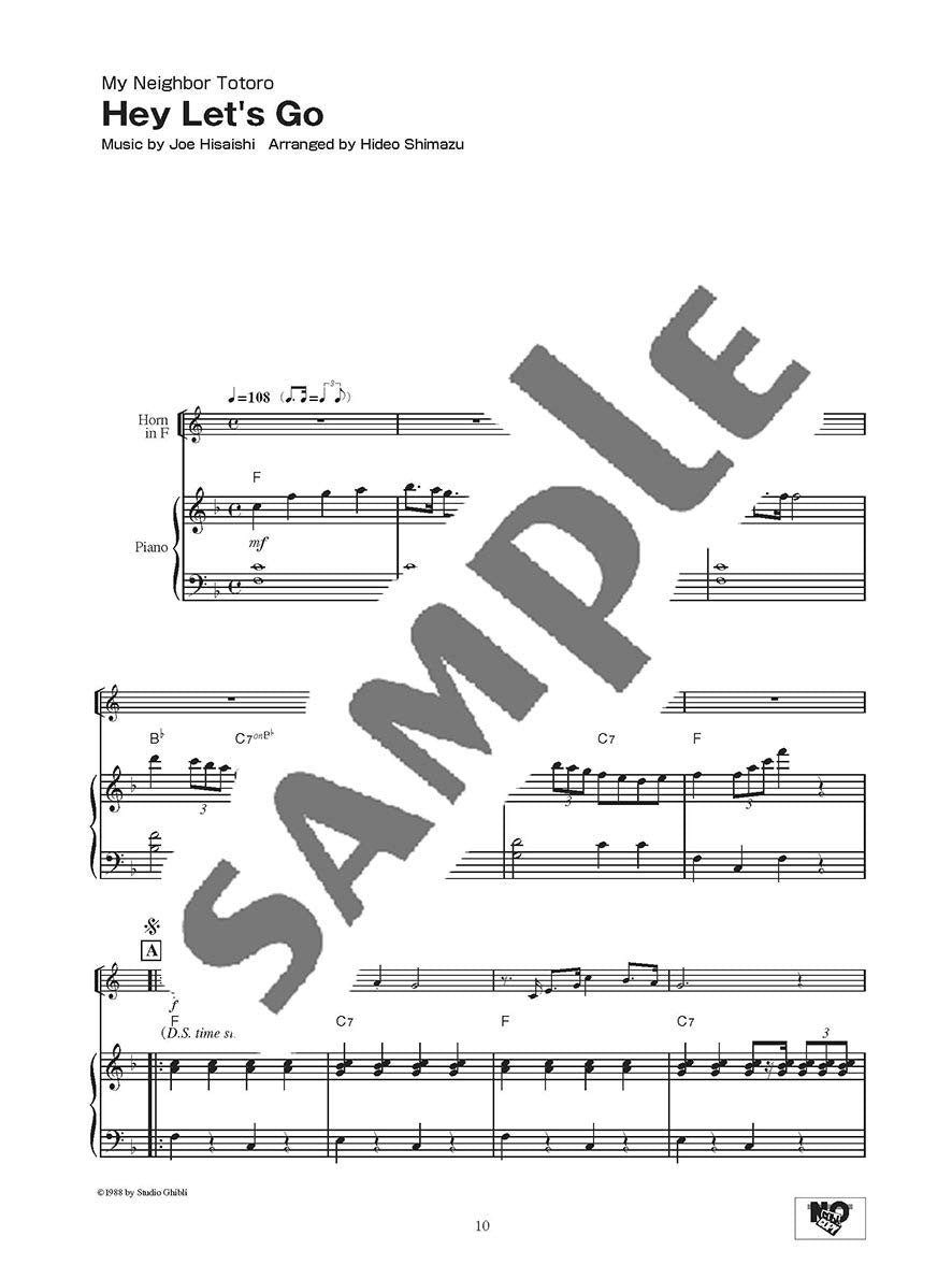 Studio Ghibli Songs for Horn and Piano - Sheet Music Book /English Version