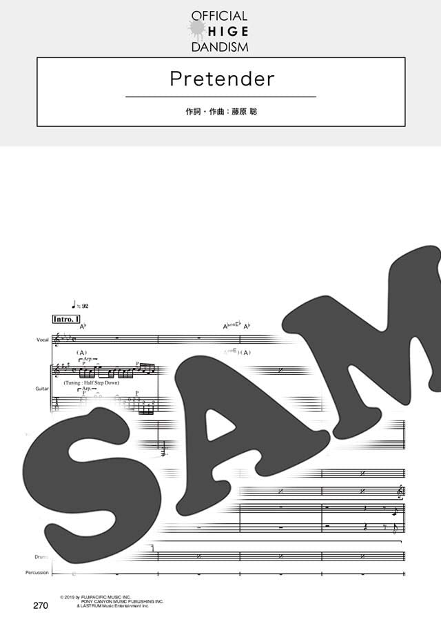 J-POP Band Score; Official Hige Dandism - Traveler - Sheet Music Book