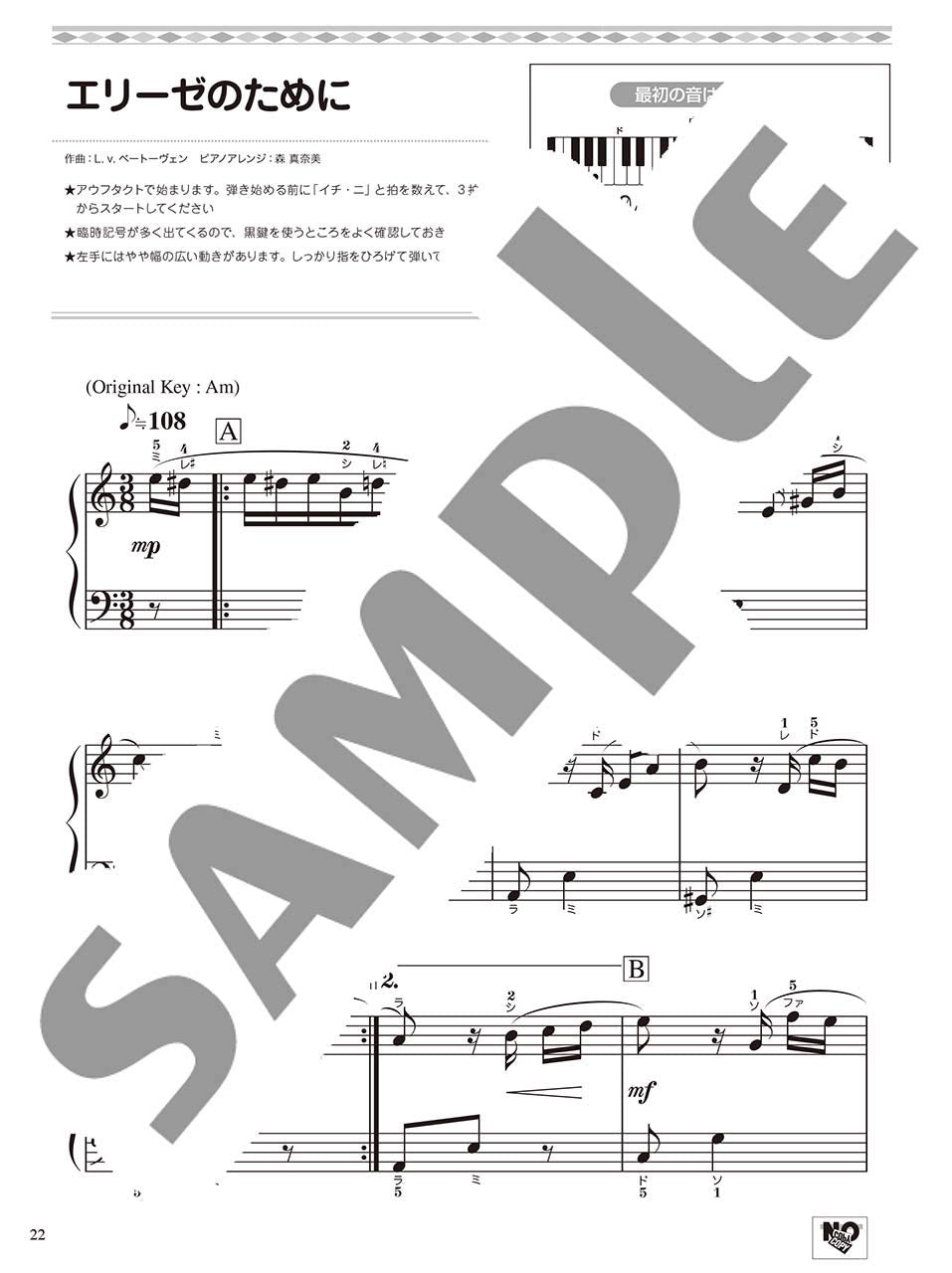 Famous Classical Works Best 20 on the White keys: Piano Solo - Sheet Music Book