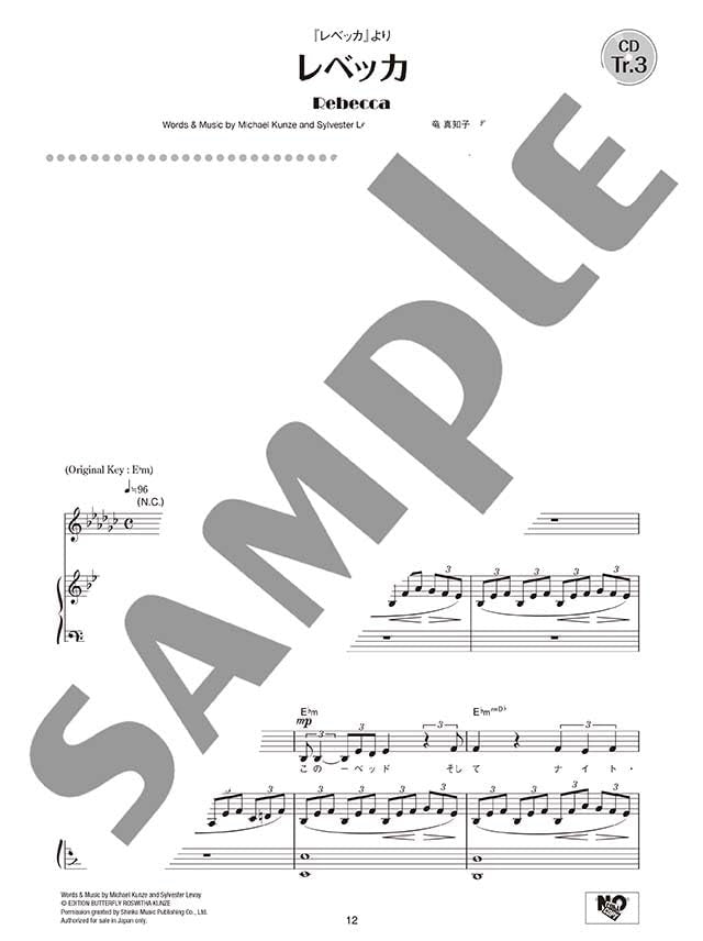 Musicals Klavier und Gesang ~Blinded By A Thousand Candles~ (Mittel) mit CD (Klavierbegleitung) Notenbuch