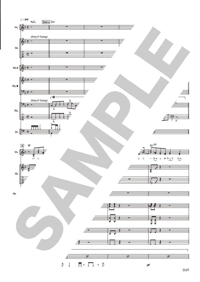 BanG Dream! (Anime) Offizielle Bandpartitur Roselia Vol. 2 Notenbuch